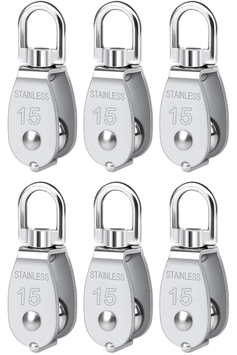 Lsqurel Cable Pulley, Can Swivel Rope Pulley 304 Stainless Steel Pulley Block Small Heavy Duty Pulley M15 M20 M25 M50 Pulley Wheel for Pulley System, Gym Equipment, Hanging, Lifting, etc - Image 1